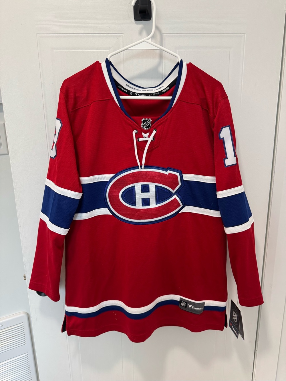 Fanatics Montreal Canadiens Red and Blue Women Hockey Jersey